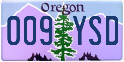 OR license plate 009YSD