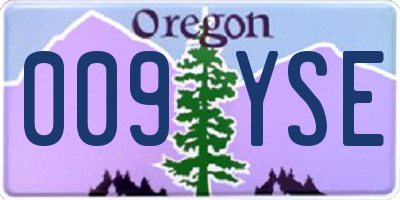 OR license plate 009YSE