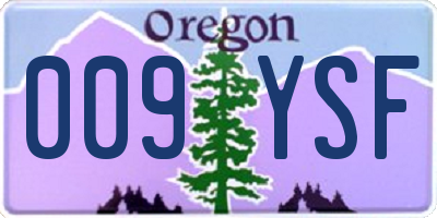 OR license plate 009YSF