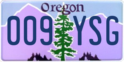 OR license plate 009YSG