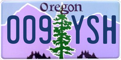 OR license plate 009YSH