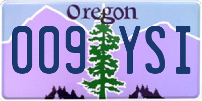 OR license plate 009YSI
