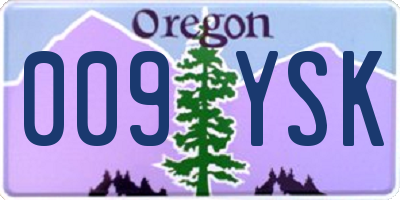 OR license plate 009YSK