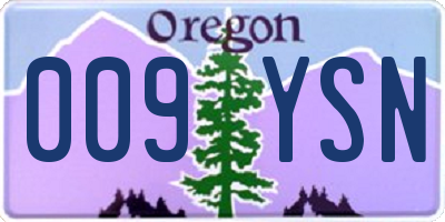 OR license plate 009YSN