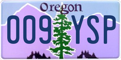 OR license plate 009YSP