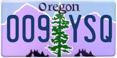 OR license plate 009YSQ