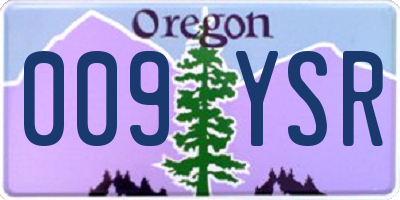 OR license plate 009YSR