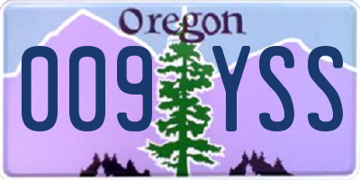 OR license plate 009YSS