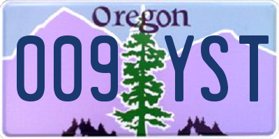 OR license plate 009YST