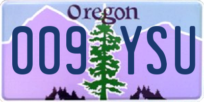 OR license plate 009YSU