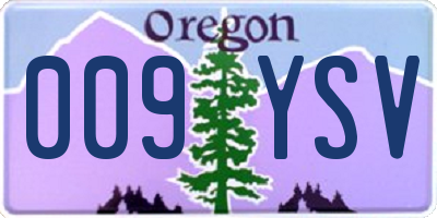 OR license plate 009YSV