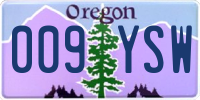 OR license plate 009YSW