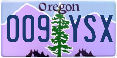 OR license plate 009YSX