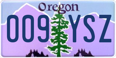 OR license plate 009YSZ