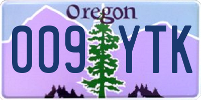OR license plate 009YTK