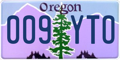 OR license plate 009YTO