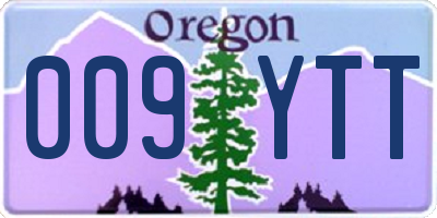 OR license plate 009YTT