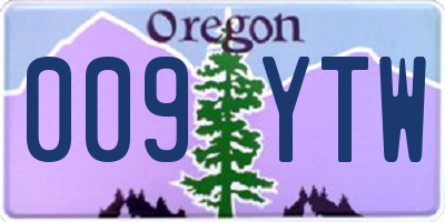 OR license plate 009YTW