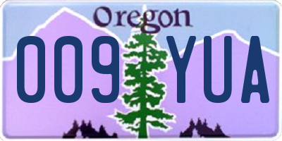 OR license plate 009YUA