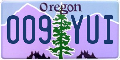 OR license plate 009YUI