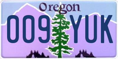 OR license plate 009YUK
