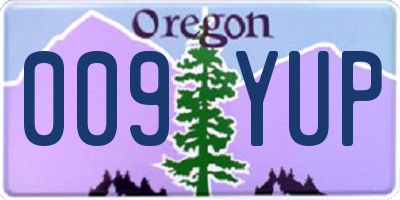 OR license plate 009YUP
