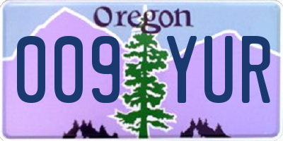 OR license plate 009YUR