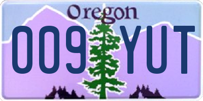 OR license plate 009YUT