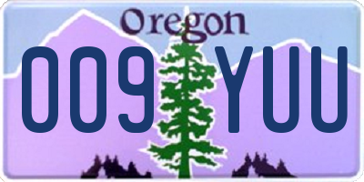 OR license plate 009YUU