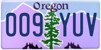 OR license plate 009YUV