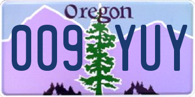 OR license plate 009YUY