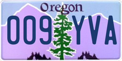 OR license plate 009YVA