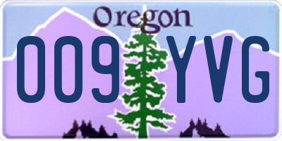 OR license plate 009YVG