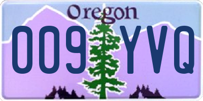 OR license plate 009YVQ