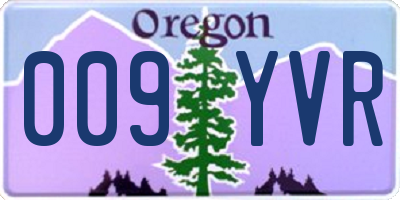 OR license plate 009YVR