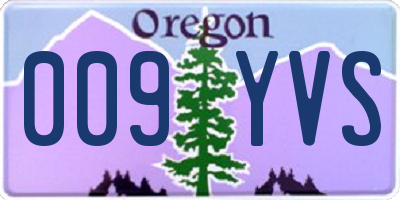 OR license plate 009YVS