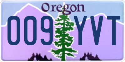 OR license plate 009YVT