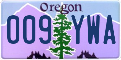 OR license plate 009YWA