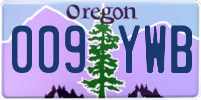 OR license plate 009YWB