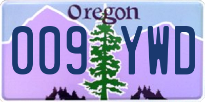 OR license plate 009YWD