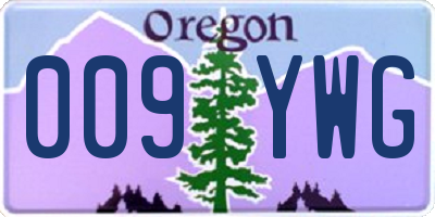 OR license plate 009YWG