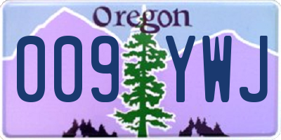OR license plate 009YWJ
