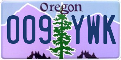 OR license plate 009YWK
