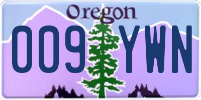 OR license plate 009YWN