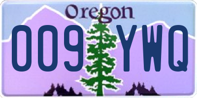 OR license plate 009YWQ