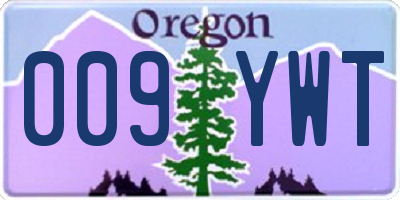 OR license plate 009YWT