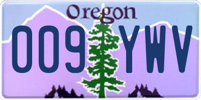 OR license plate 009YWV