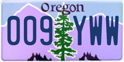 OR license plate 009YWW