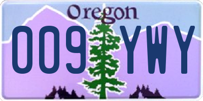 OR license plate 009YWY