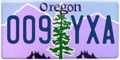 OR license plate 009YXA